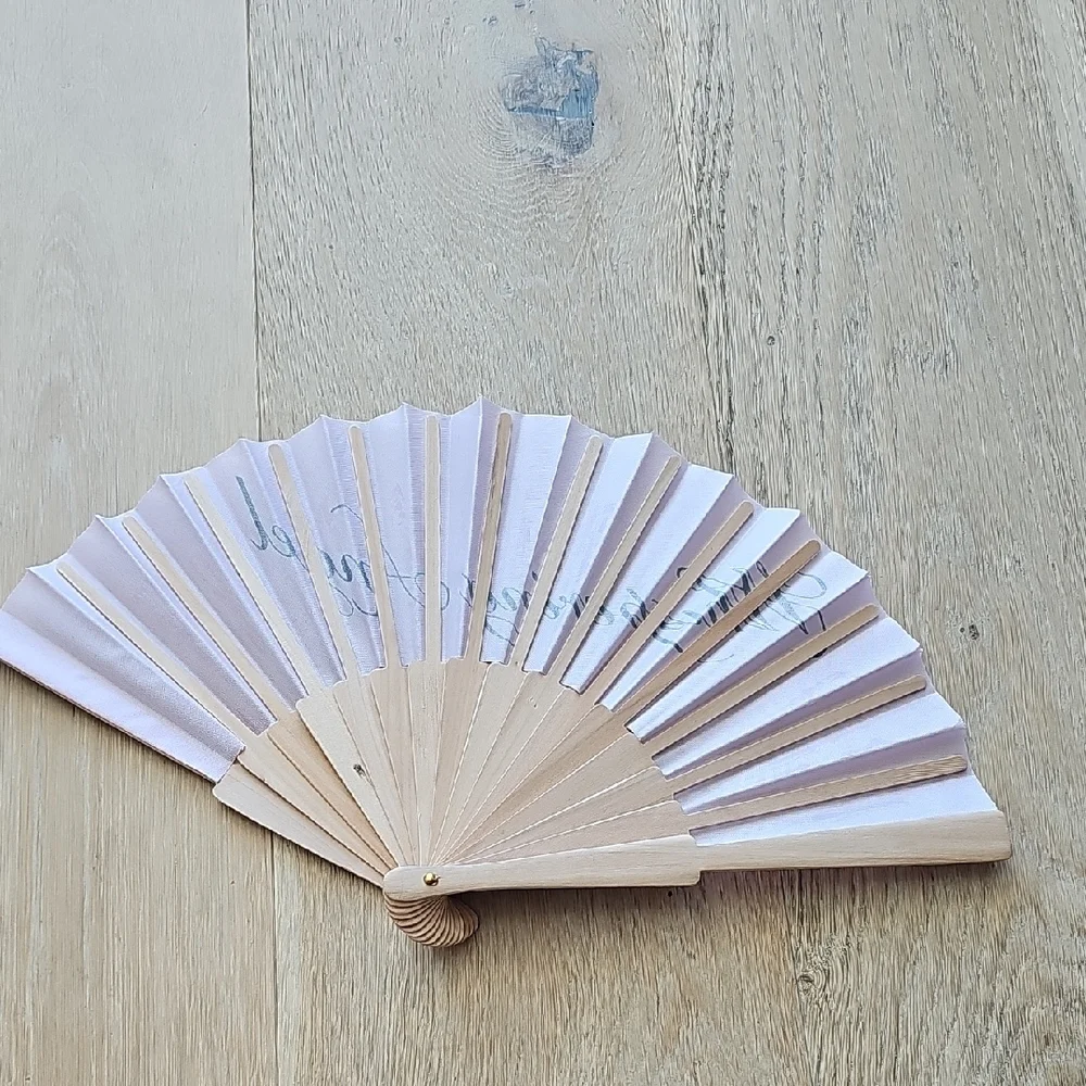 NWOT Whispering Angel Rose Pink and Black Hand Fan Set Of 5